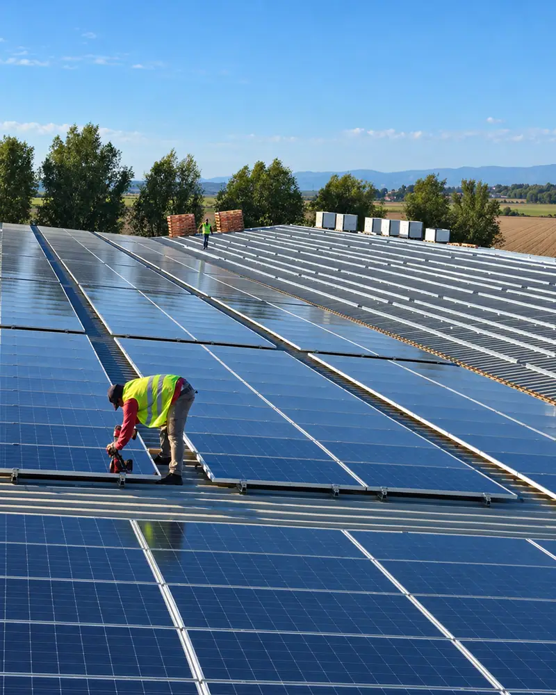 Denizli Acıpayam 373 kWp GES – Çatı Tipi GES saha görünümü